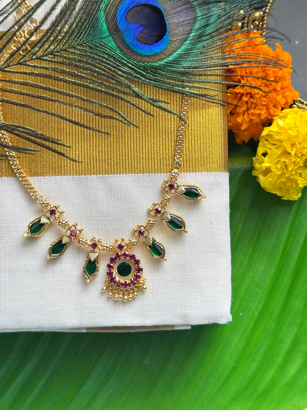 Nagapadam Green 3x3 Gold plated
