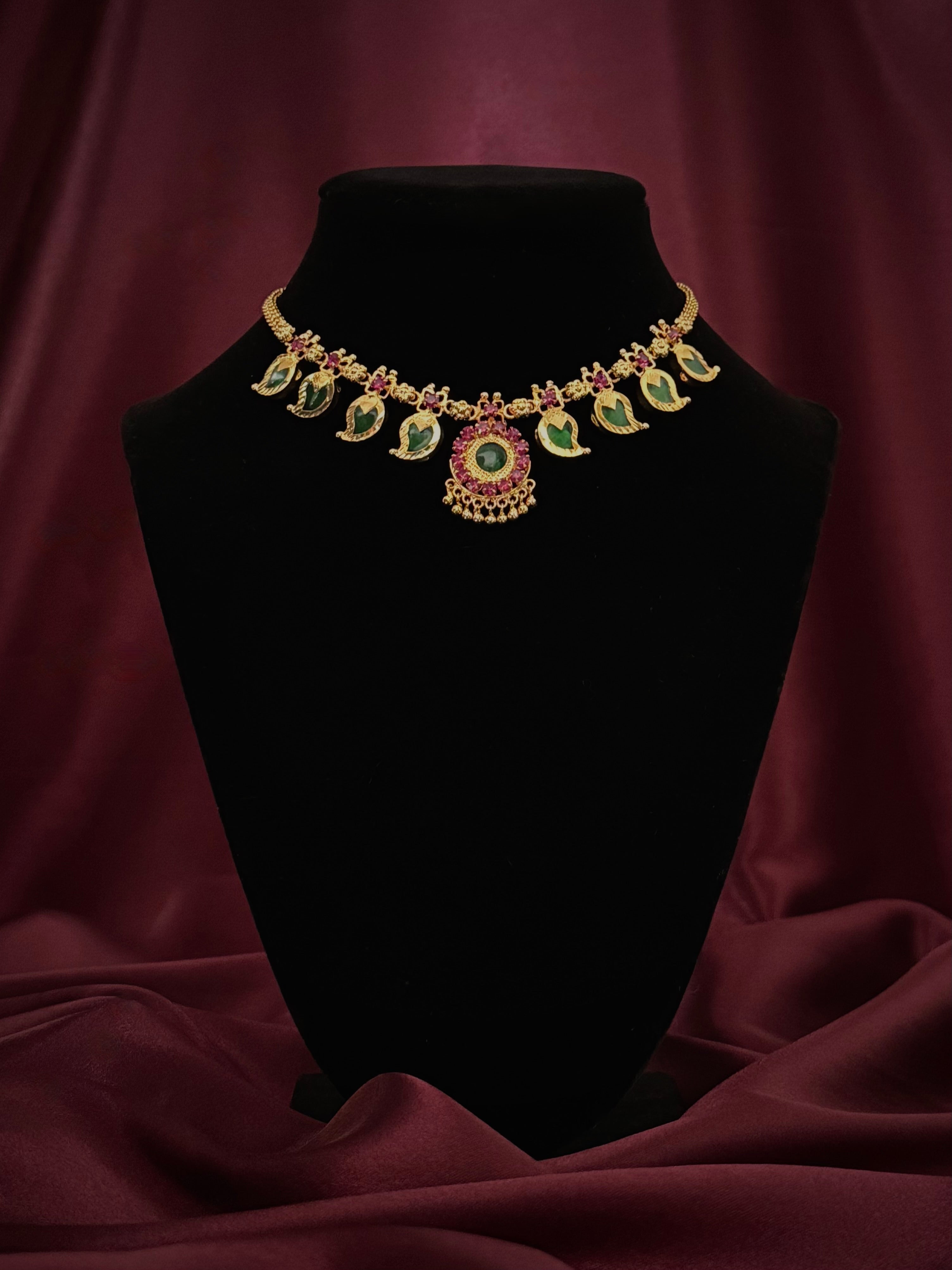 Manga Maala Green 4x4 Gold plated