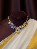 Palakka Maala Blue 4x4 Gold plated
