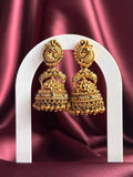 Antique gold finish Peacock Jhumka