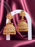 Red and Ruby stones Jhumka