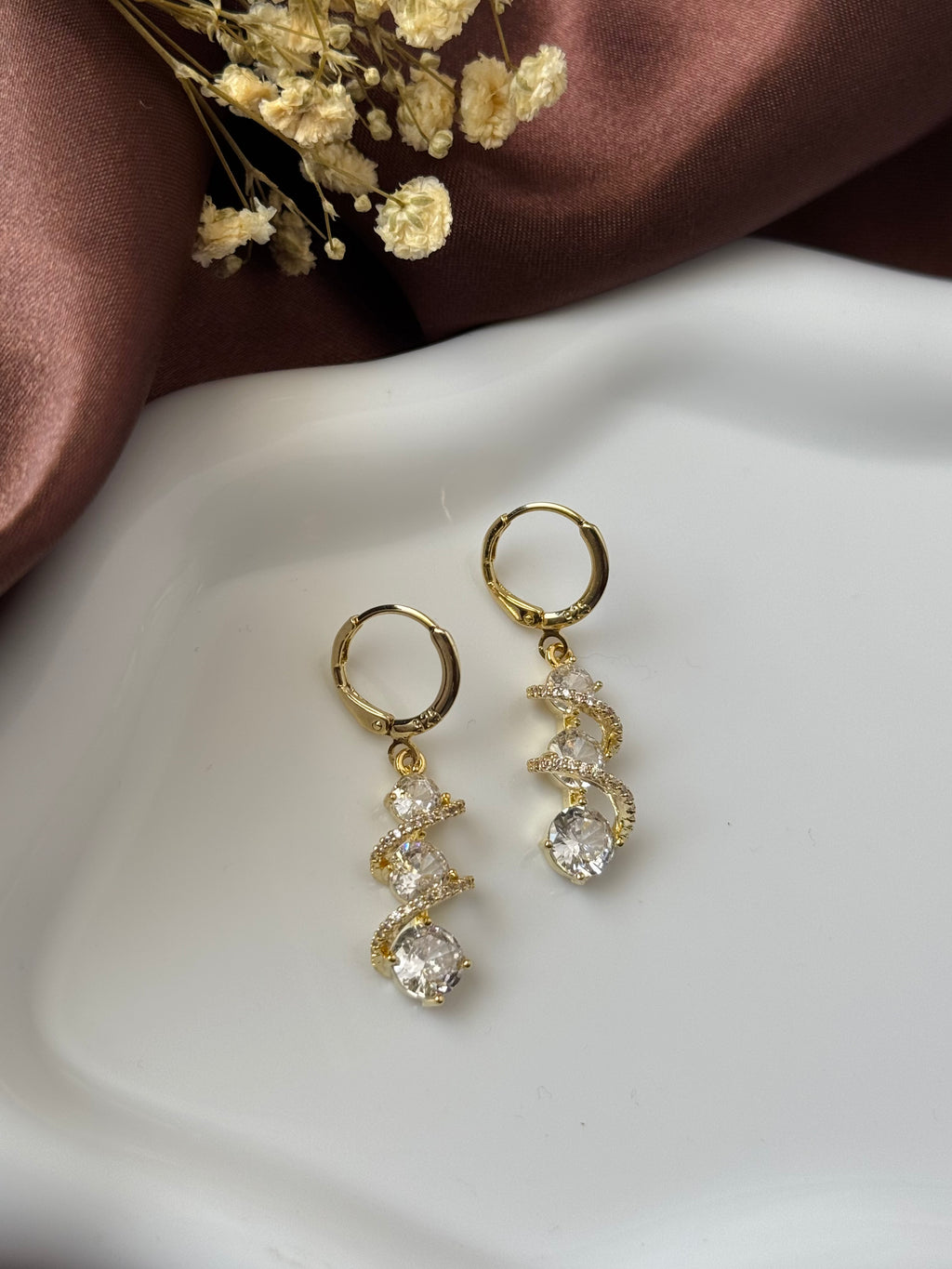 Crystal Twirl Hoops