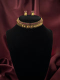 Antique Ruby Stone Elakkathali Choker with Studs