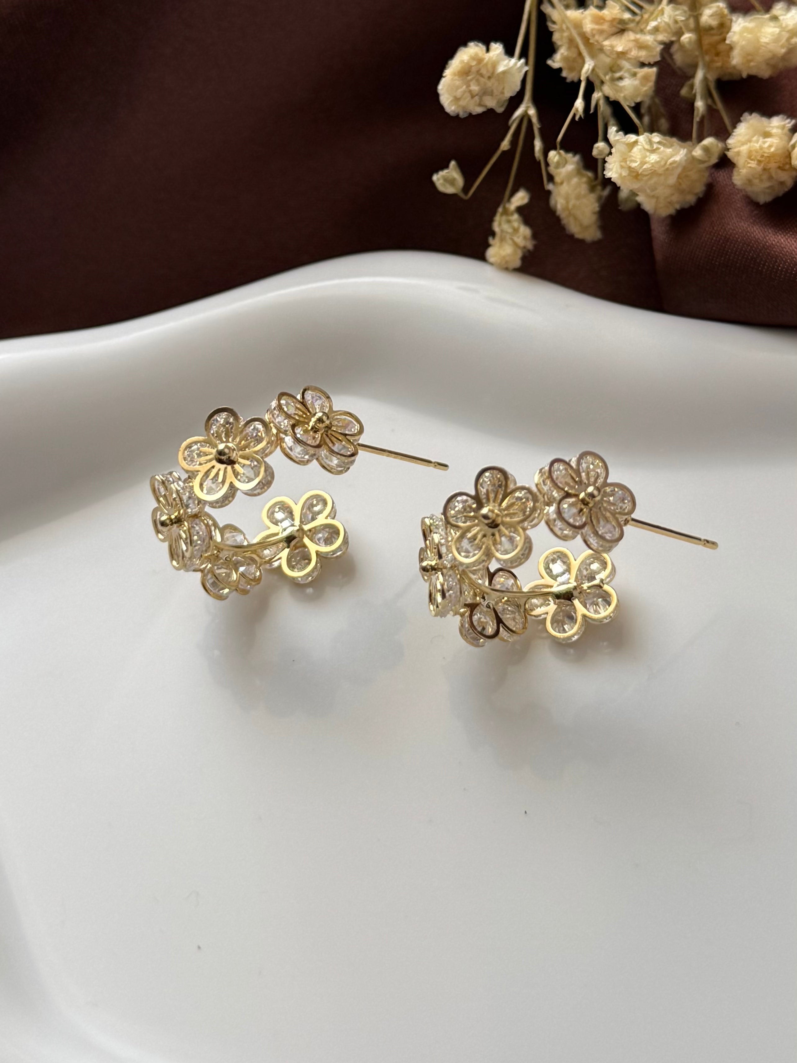 Blossom Eternity Half Hoops