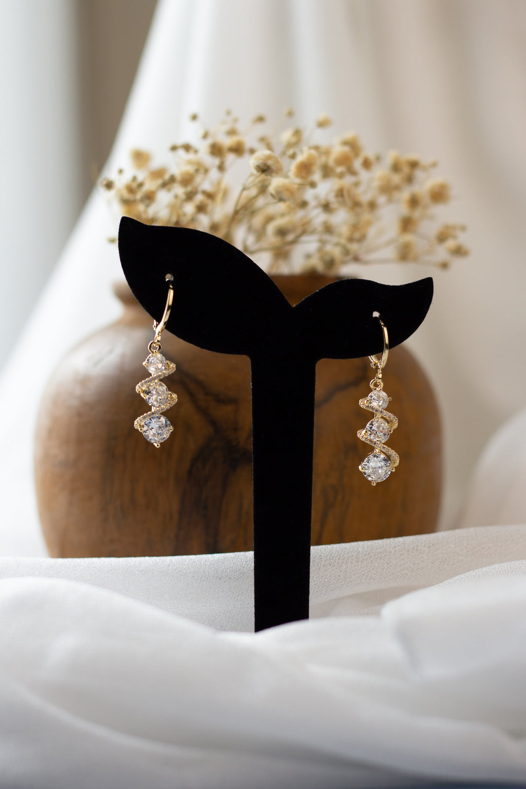 Crystal Twirl Hoops