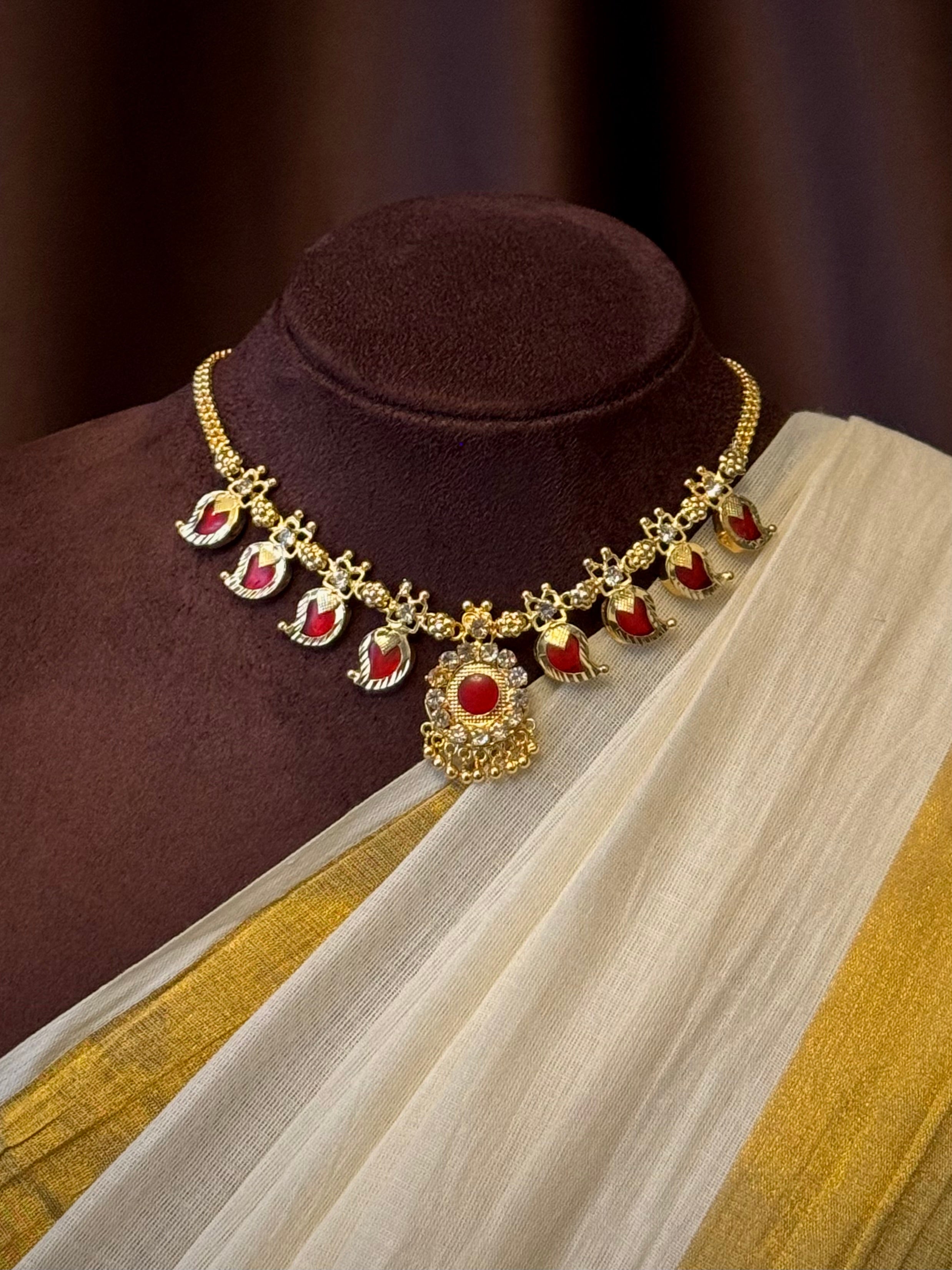 Manga Maala Red 4x4 Gold plated