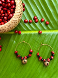 Manjadi black beads and chilanka earrings