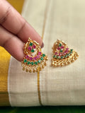 Ruby and emerald accent stone studs