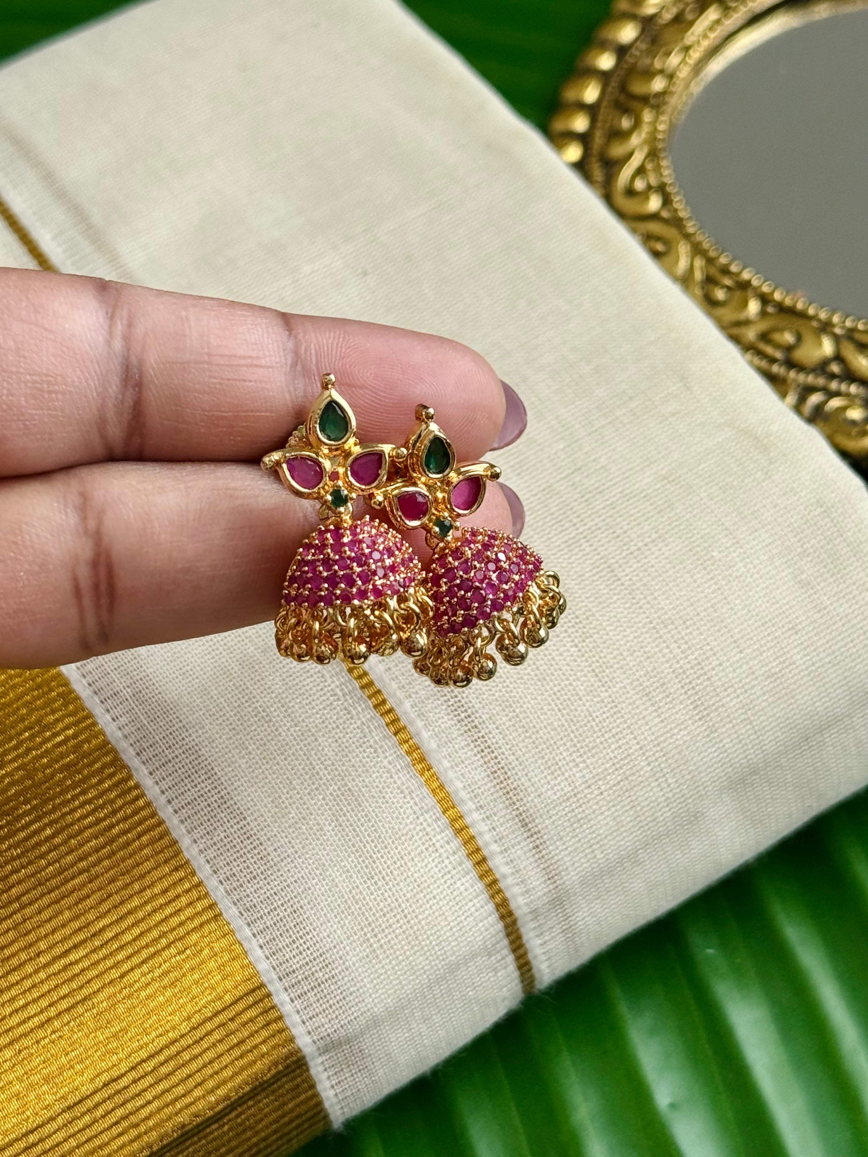 Small Jhumka Ruby stones